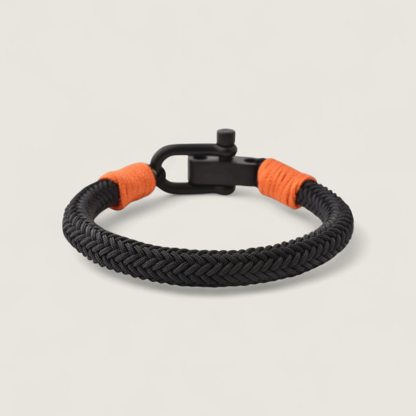 Black & Orange Shackle Nylon Bracelet