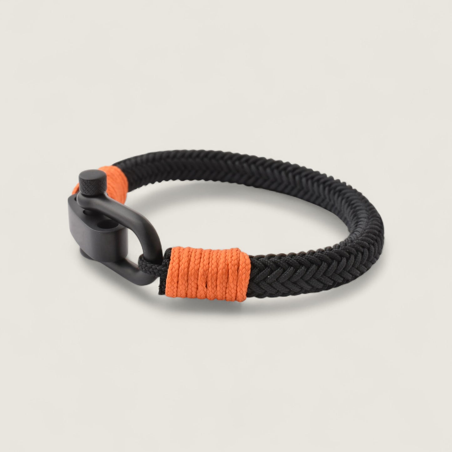 Black & Orange Shackle Nylon Bracelet