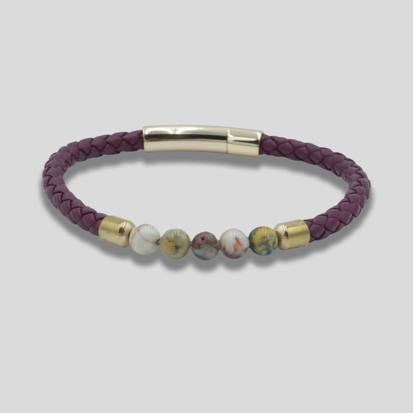 Red Leather Bracelet with Beads