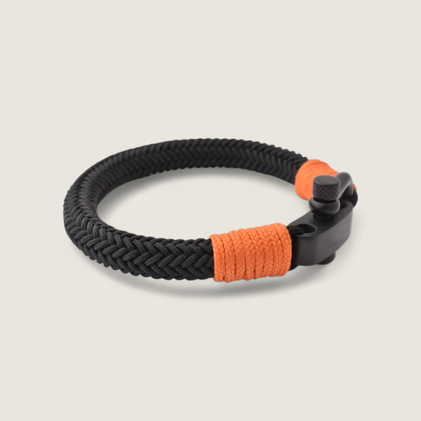Black & Orange Shackle Nylon Bracelet