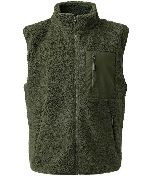 Olive Borg Fleece Unisex Gilet