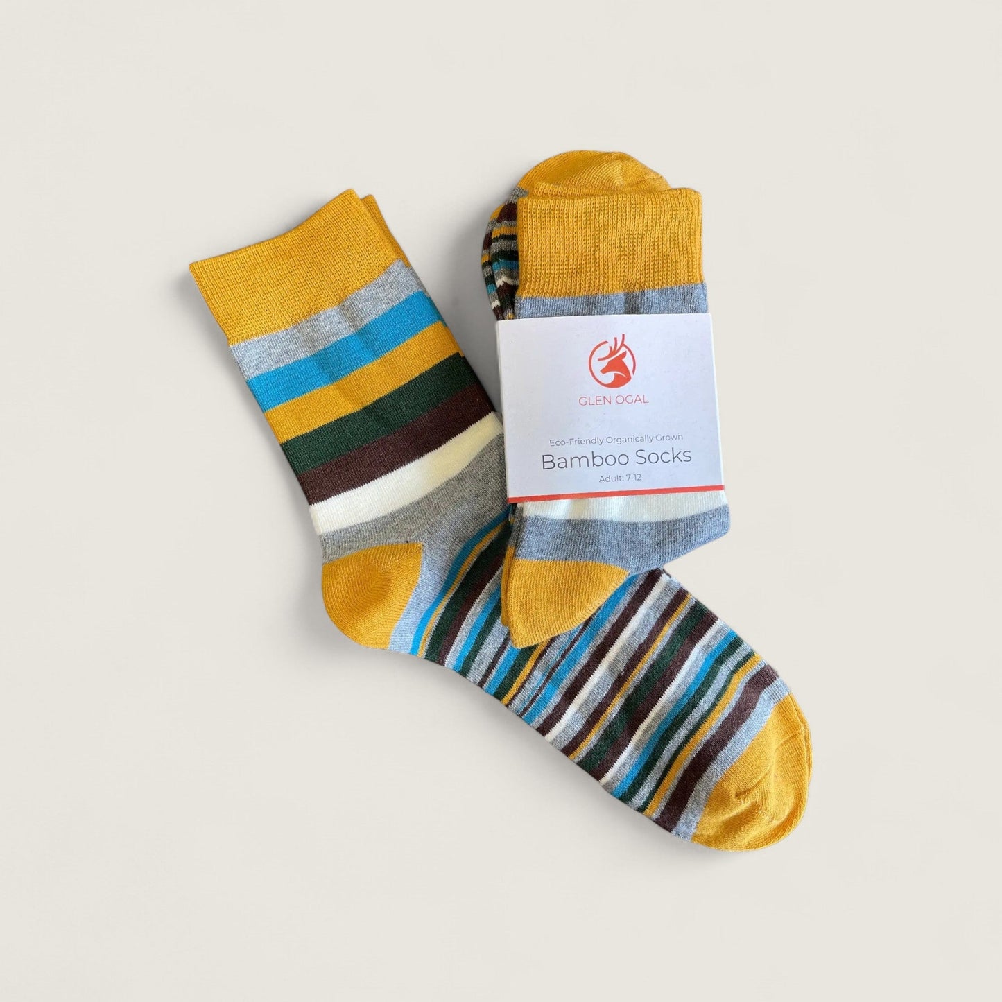 Mustard Stripe Bamboo Socks