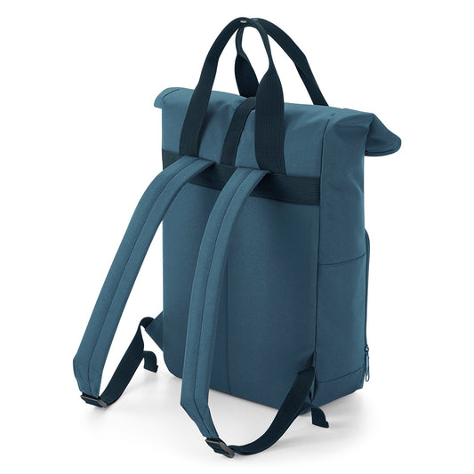 Airforce Blue Recycled Twin Handle Roll-Top Backpack