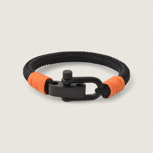 Black & Orange Shackle Nylon Bracelet
