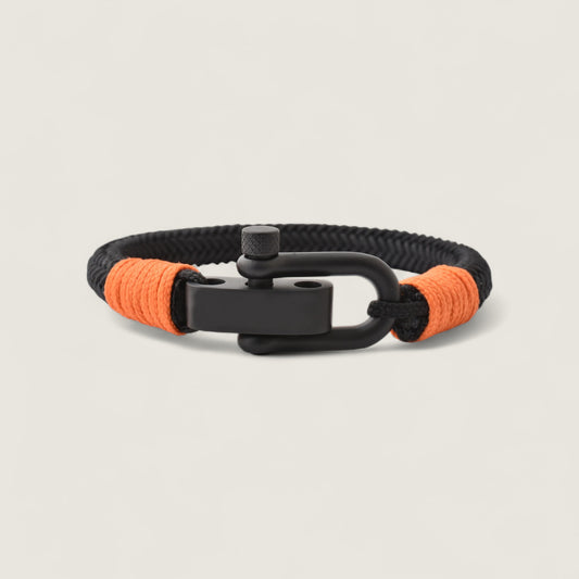 Black & Orange Shackle Nylon Bracelet