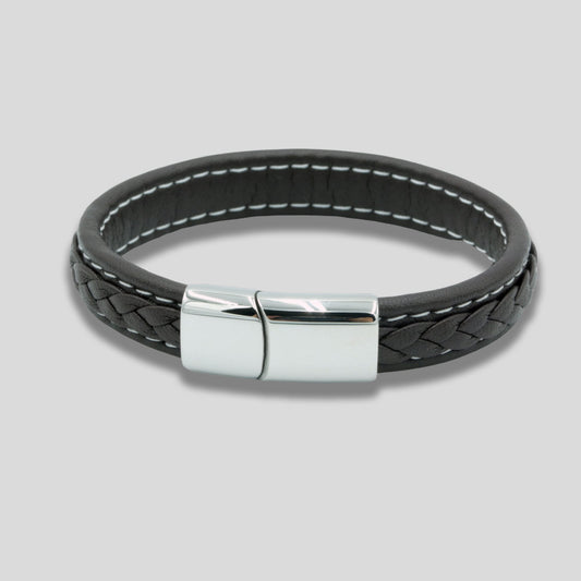 Brown Braided Leather Bracelet