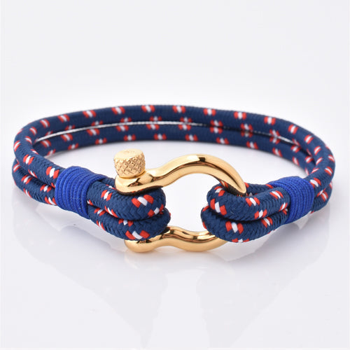 Blue Nylon Rope with Gold Shackle