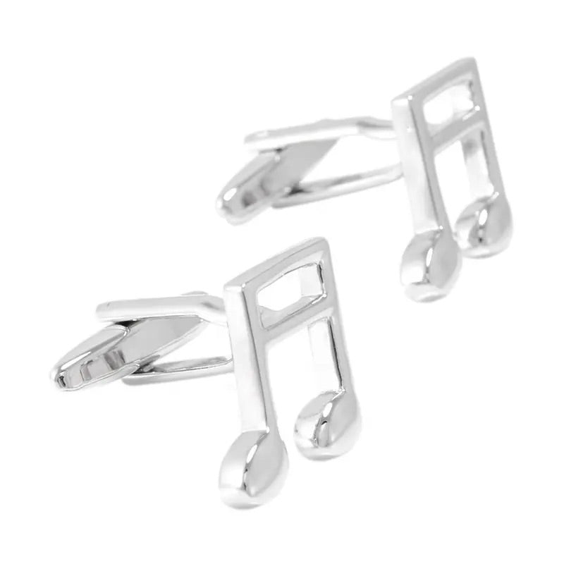 Silver Musical Note Cufflinks