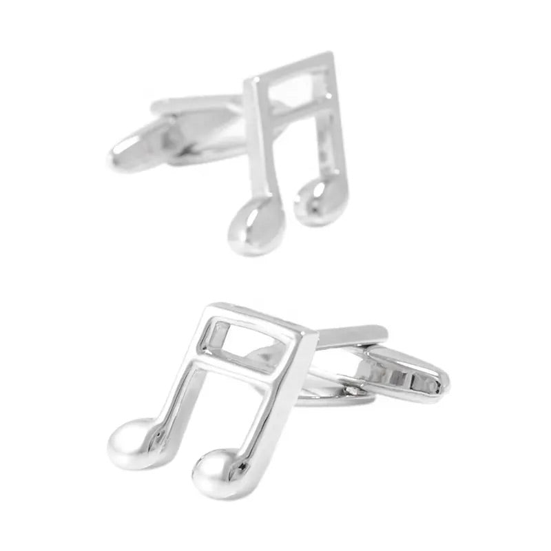 Silver Musical Note Cufflinks