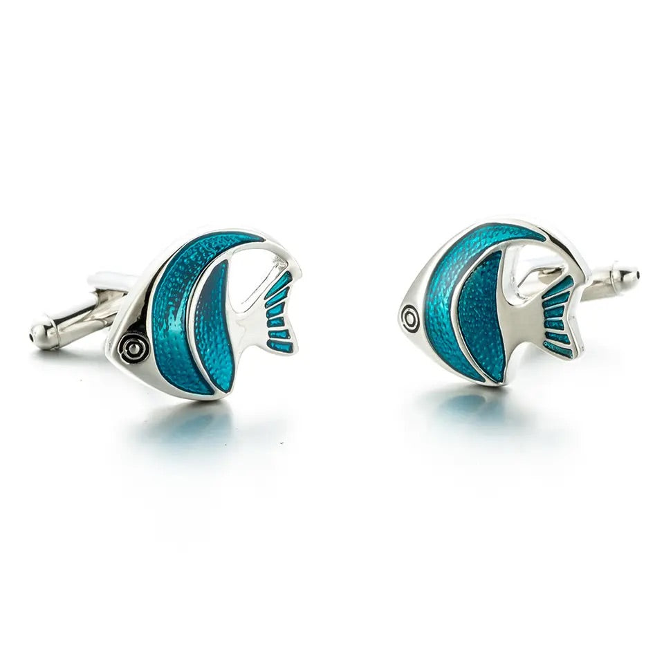 Blue Fish Cufflinks