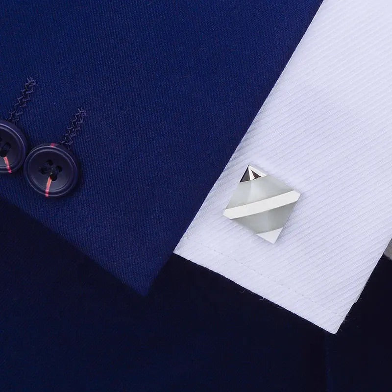 Glen Ogal White Opal Cufflinks