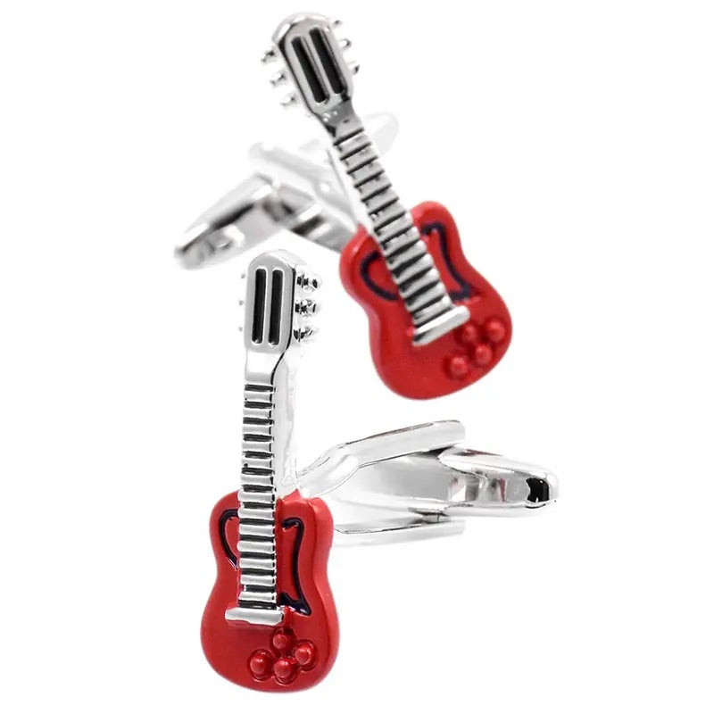 Red Guitar Cufflinks