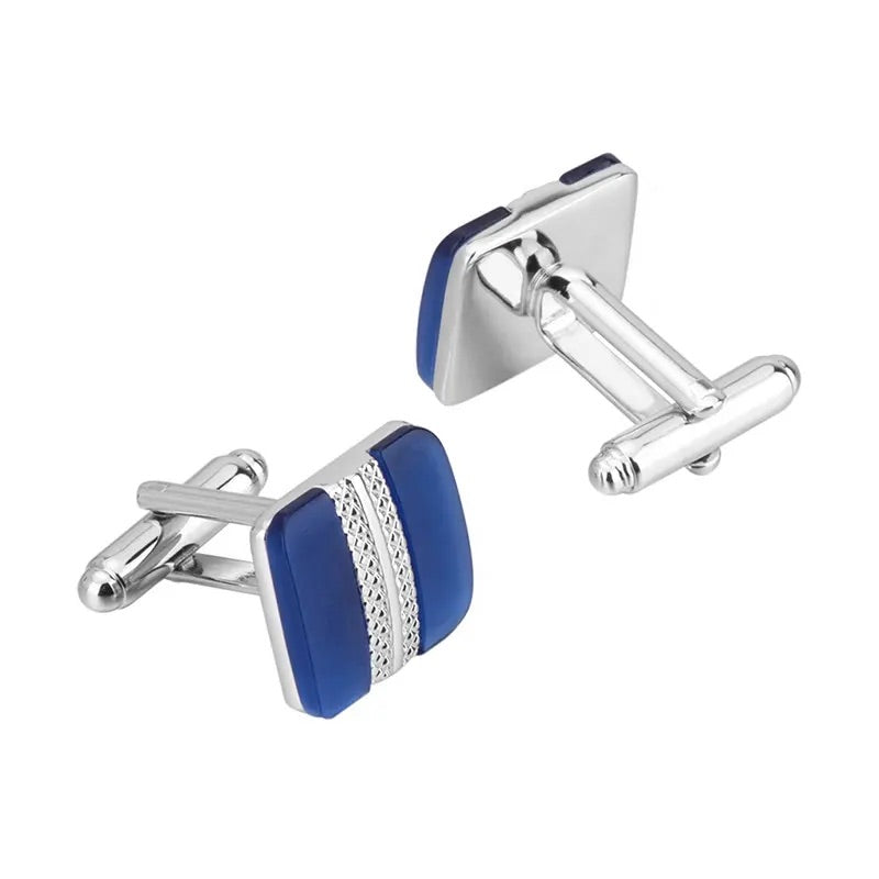 Square Blue Opal Cufflinks