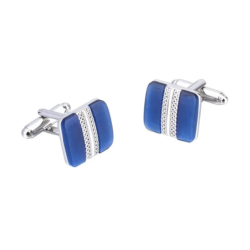 Square Blue Opal Cufflinks