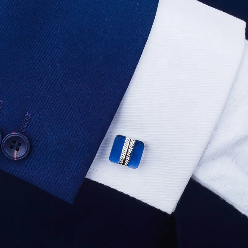 Square Blue Opal Cufflinks
