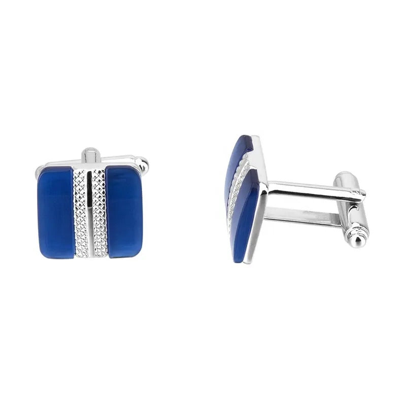 Square Blue Opal Cufflinks