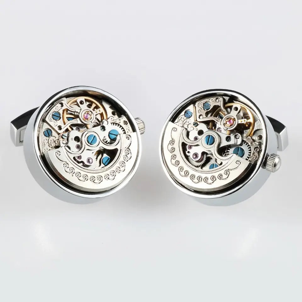 Silver Watch Winder Luxury Cufflinks