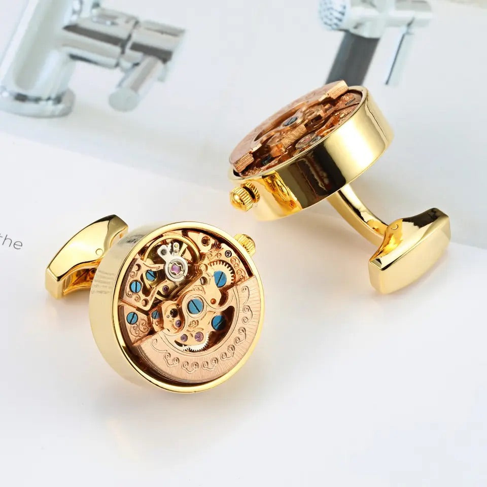Gold Watch Winder Luxury Cufflinks