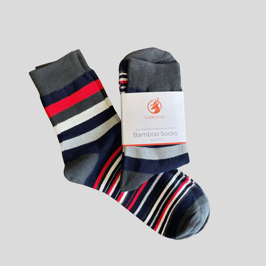 Charcoal Bamboo Stripe Socks