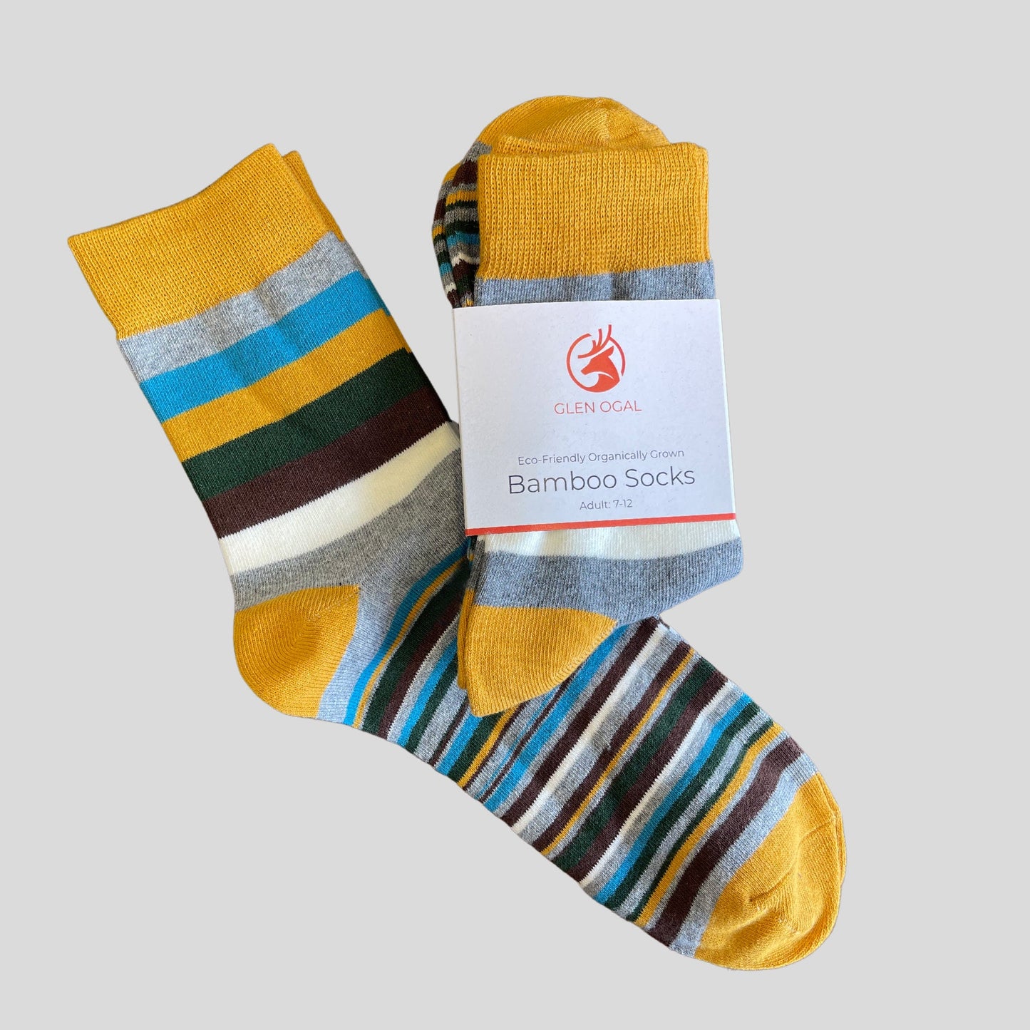 Mustard Stipe Bamboo Socks