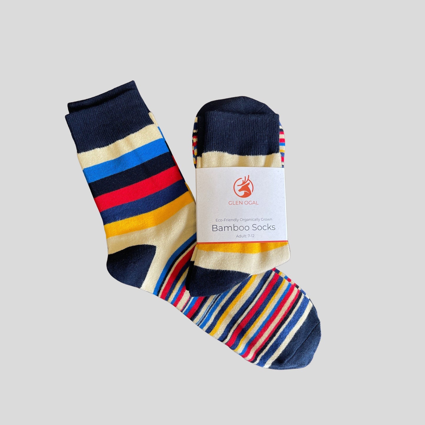 Navy Bamboo Stripe Socks
