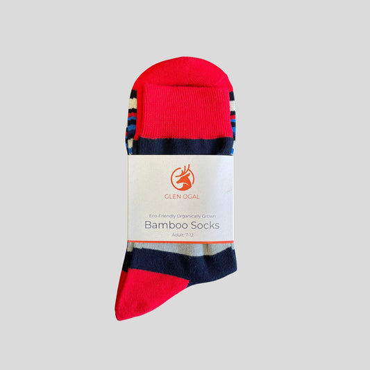 Red Bamboo Stripe Socks
