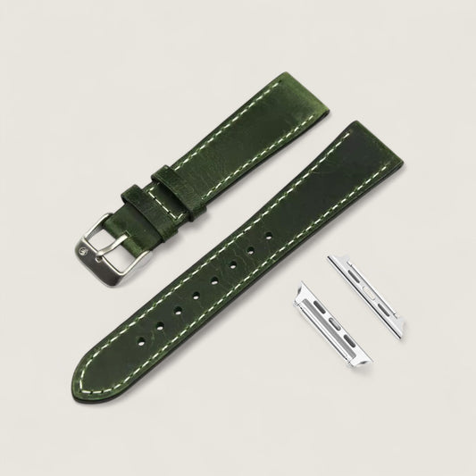 Green Leather Apple Watch Strap
