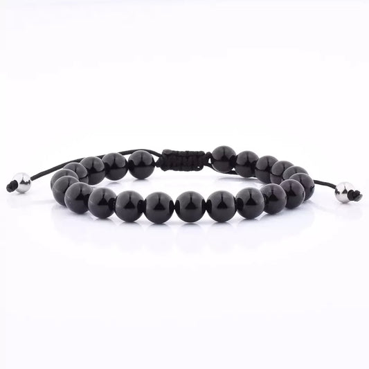 Black Bead Adjustable Bracelet