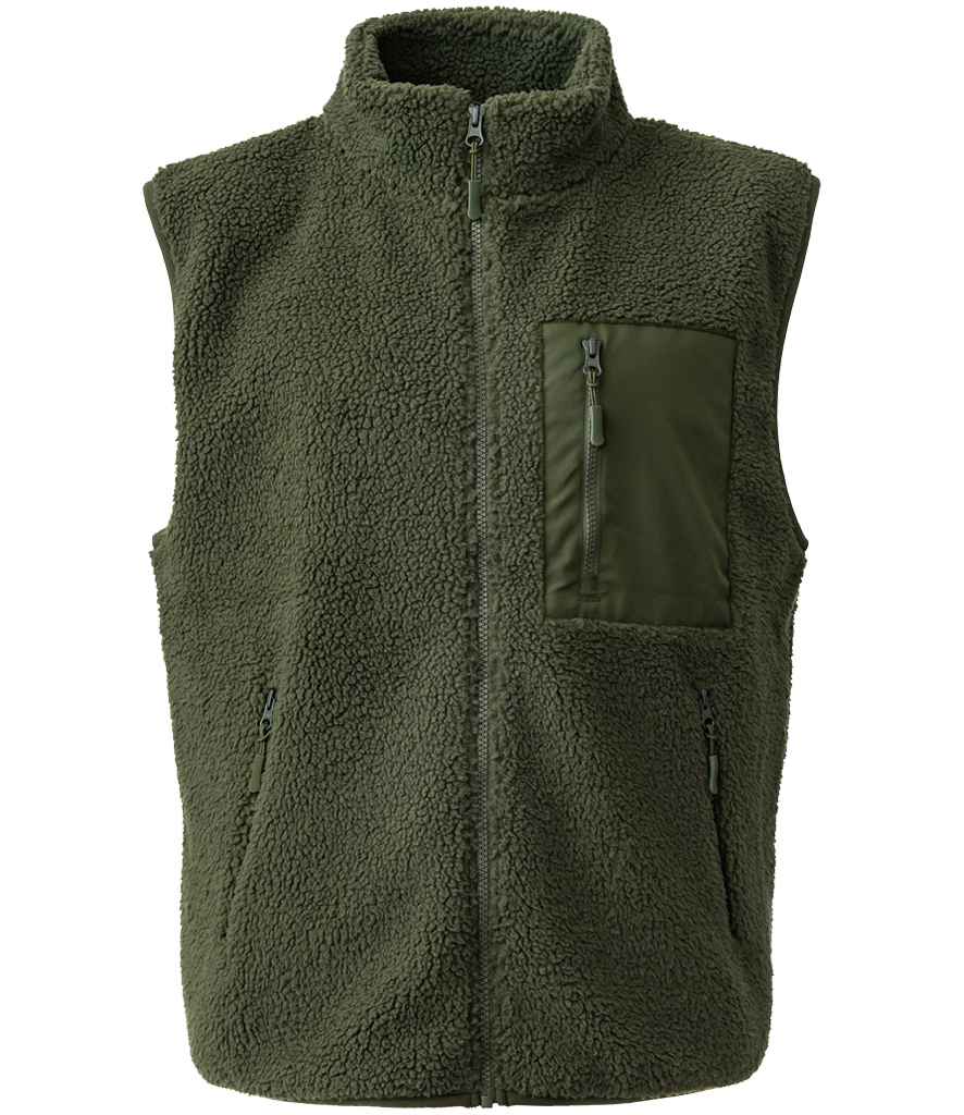 Olive Borg Fleece Unisex Gilet