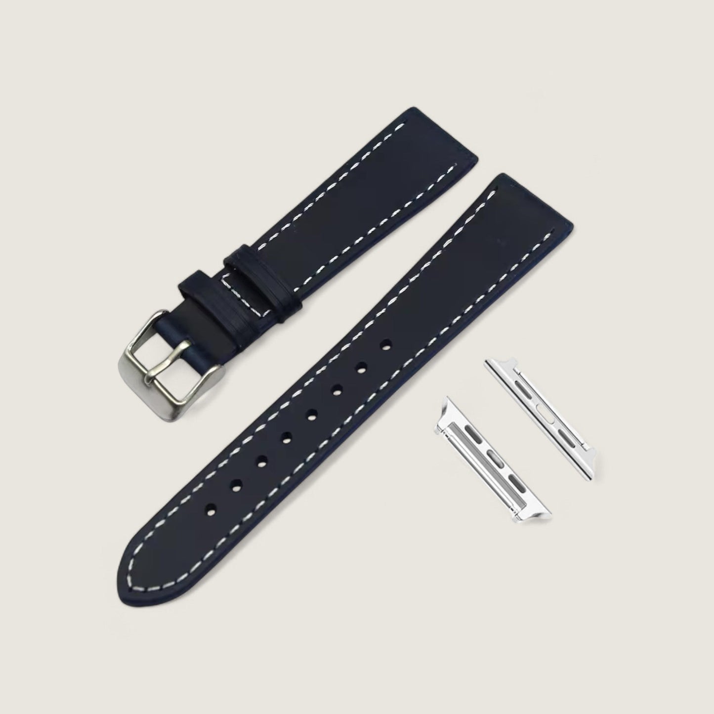 Navy Leather Apple Watch Strap
