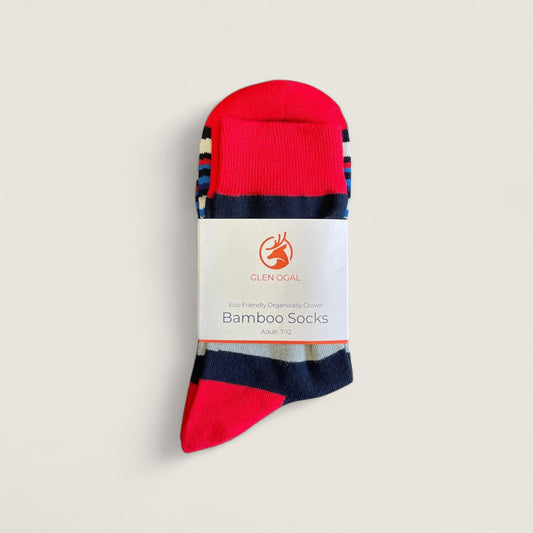 Red Stripe Bamboo Socks