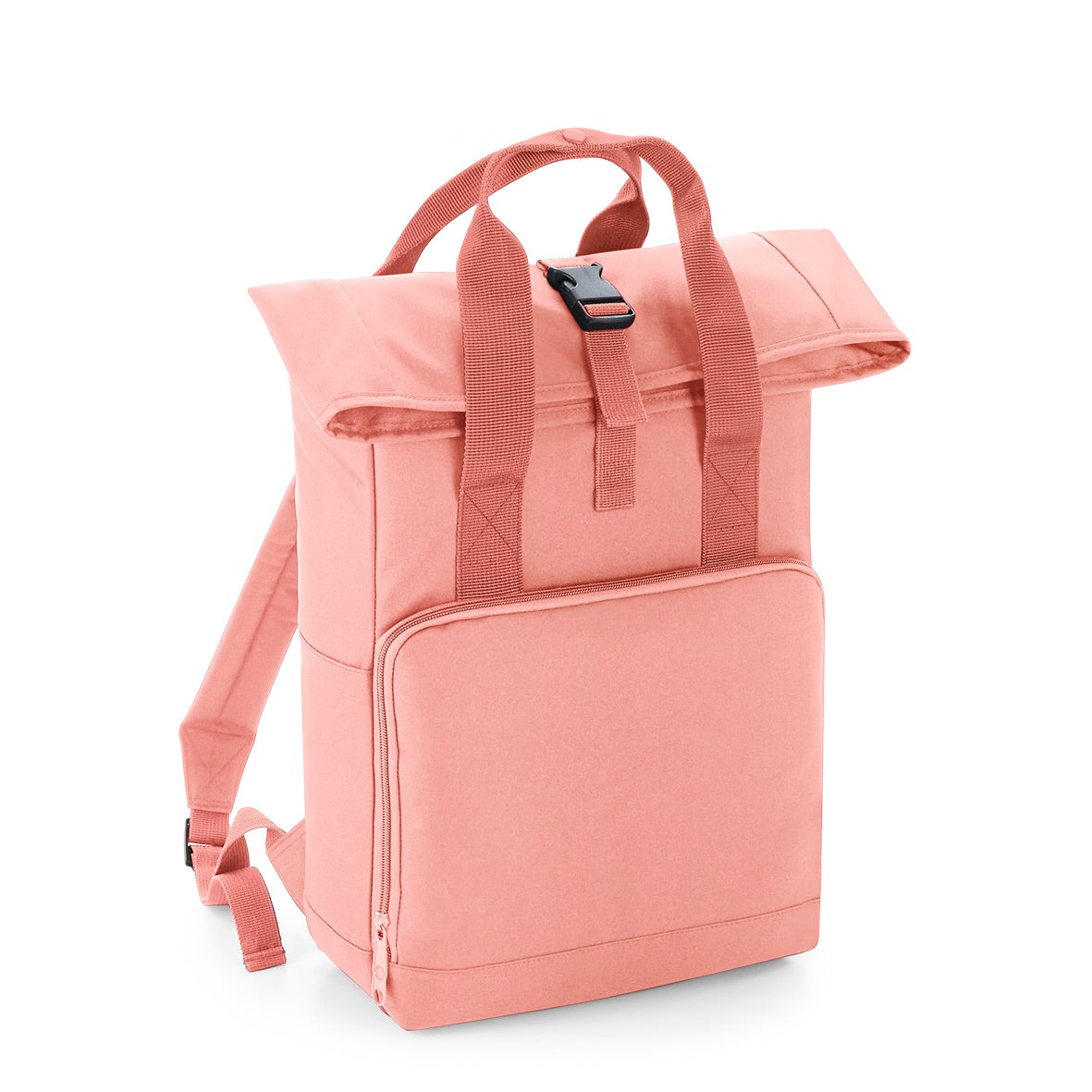 Pink Recycled Twin Handle Roll-Top Backpack