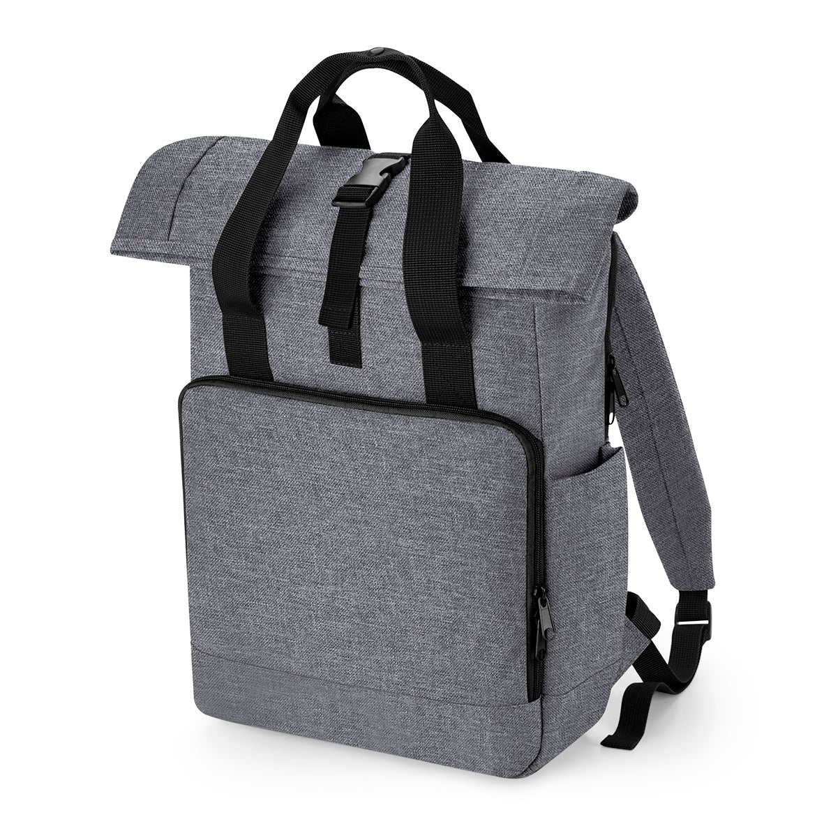 Grey Recycled Twin Handle Roll-Top Backpack